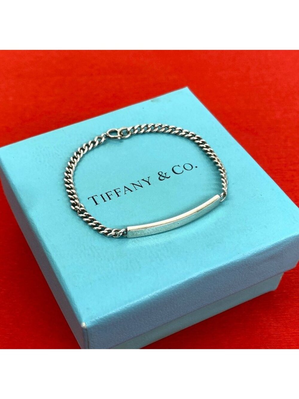 Tiffany & Co ID Chain Bracelet 925 Sterling Silver Bangle